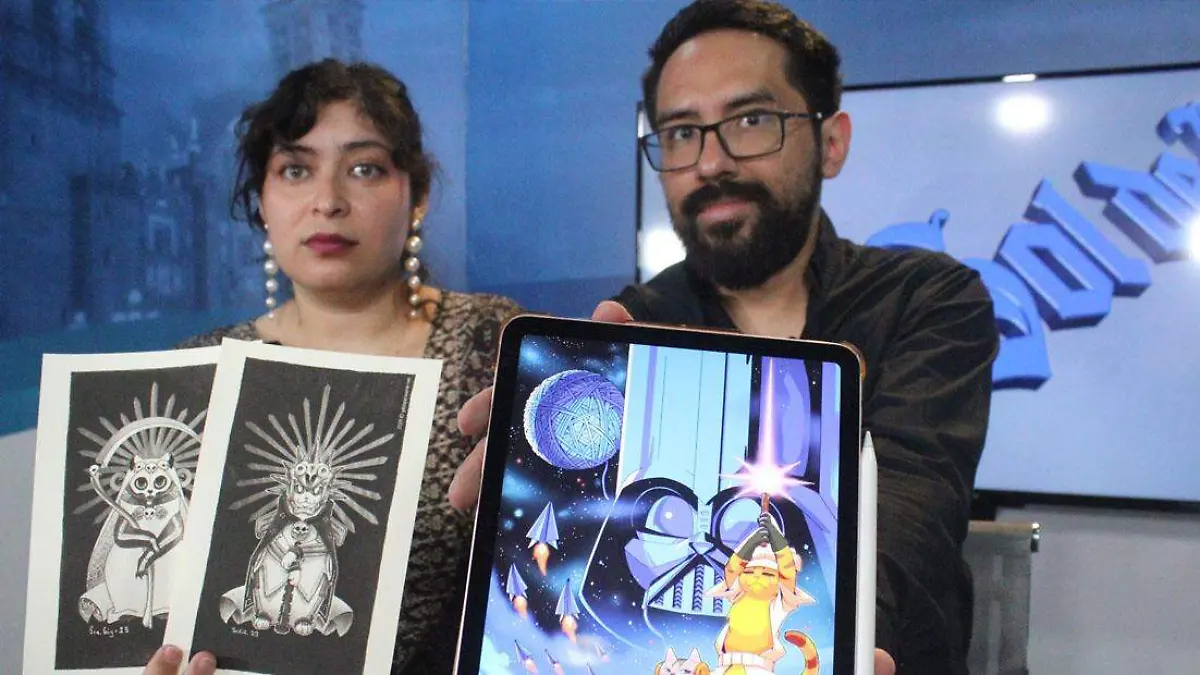 Andrea Gutiérrez Gómez y José Jonathan Herrera Gutiérrez creadores del comic Gatos Para Variar